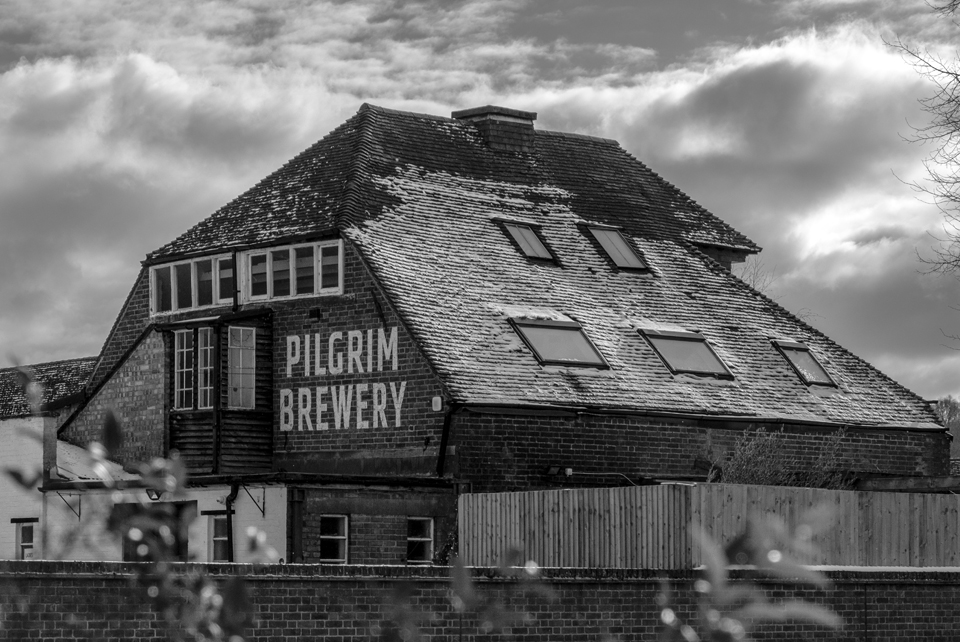 Pilgrim Brewery black and white